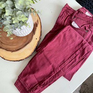 High Rise Skinniest Bullhead Maroon Jeans